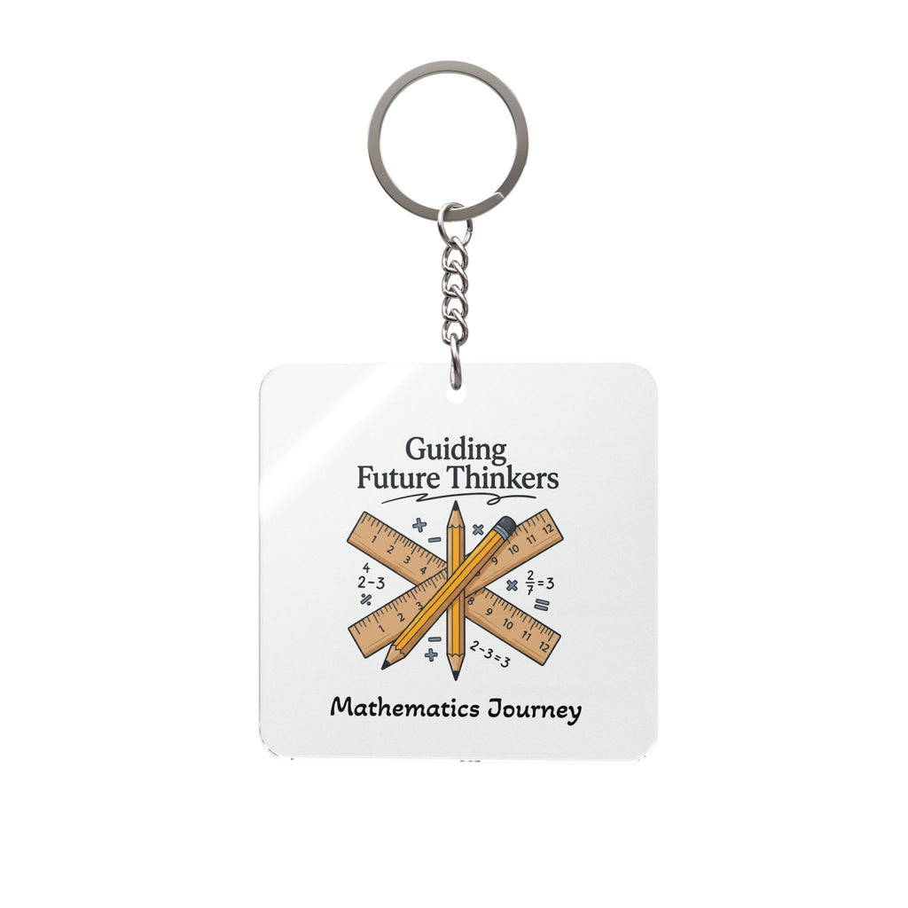 Mathematics Journey Square Keychain — "Guiding Future Thinkers" Teacher Gift