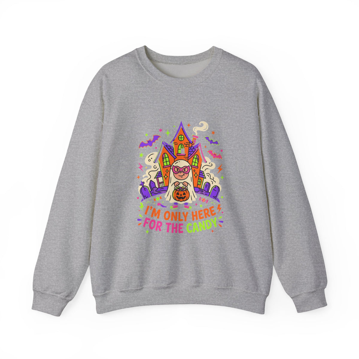 Halloween “I’m Only Here for the Candy” Crewneck Sweatshirt