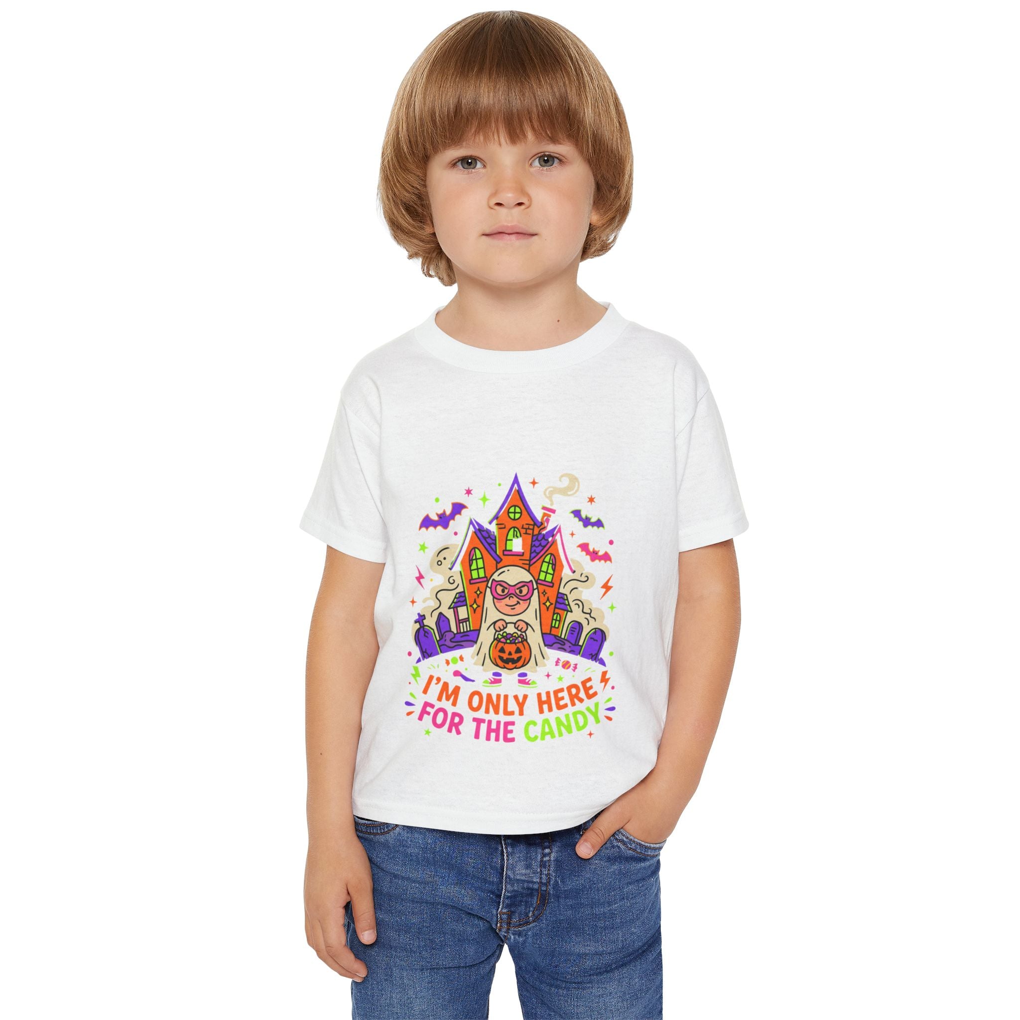 Toddler T-Shirt — "I'm Only Here For The Candy" Halloween Costume Tee