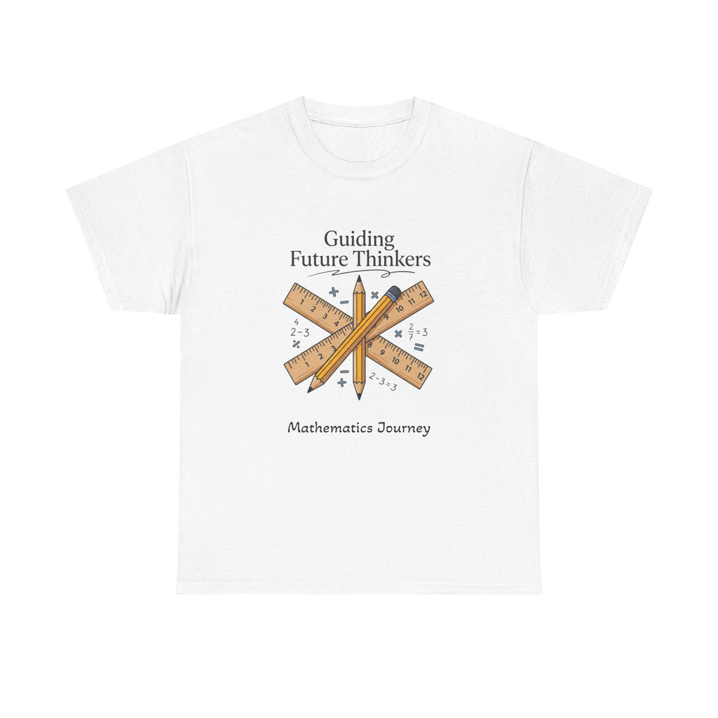 Math Teacher T-Shirt — "Guiding Future Thinkers" Ruler Design