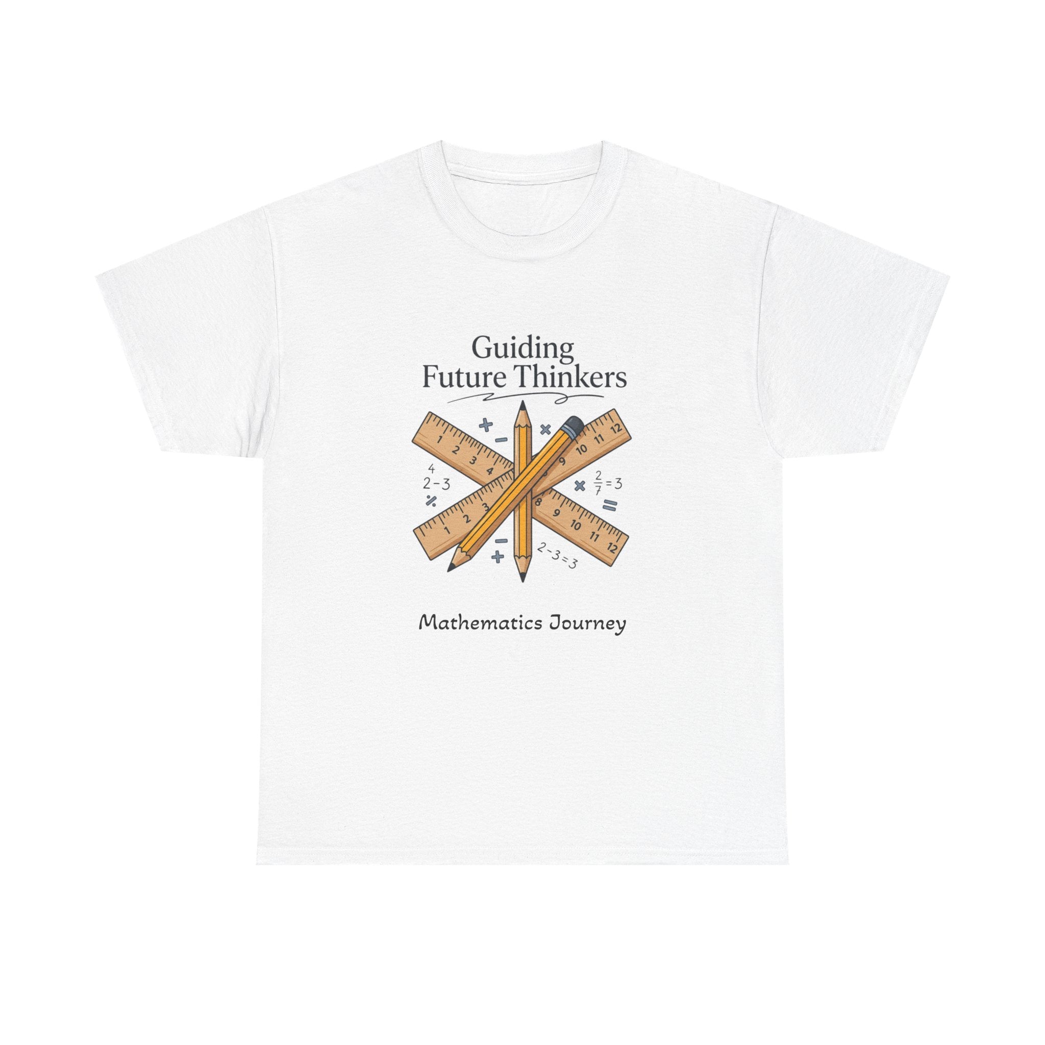 Math Teacher T-Shirt — "Guiding Future Thinkers" Ruler Design