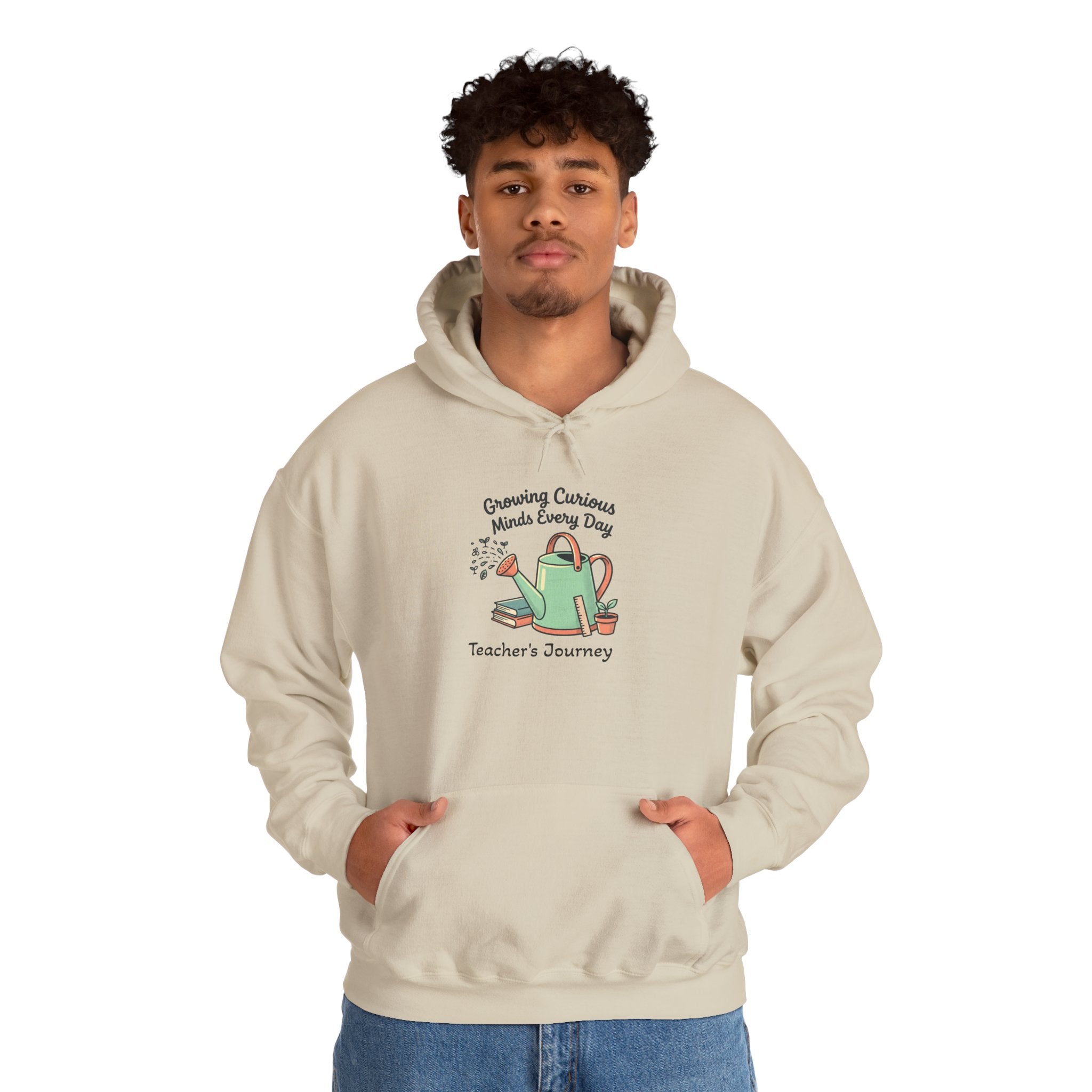 Teacher’s Journey Hoodie – Cultivating Curious Minds Every Day' Watering Can Design
