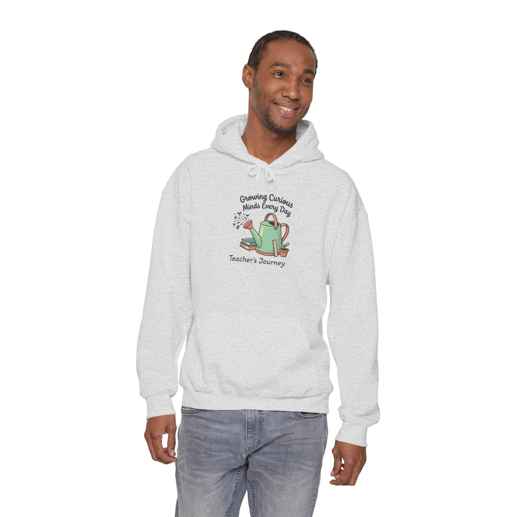 Teacher’s Journey Hoodie – Cultivating Curious Minds Every Day' Watering Can Design