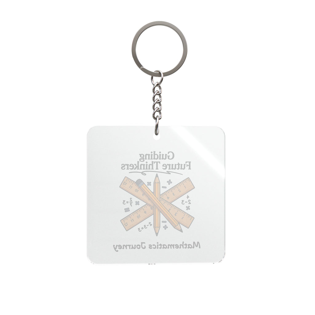 Mathematics Journey Square Keychain — "Guiding Future Thinkers" Teacher Gift