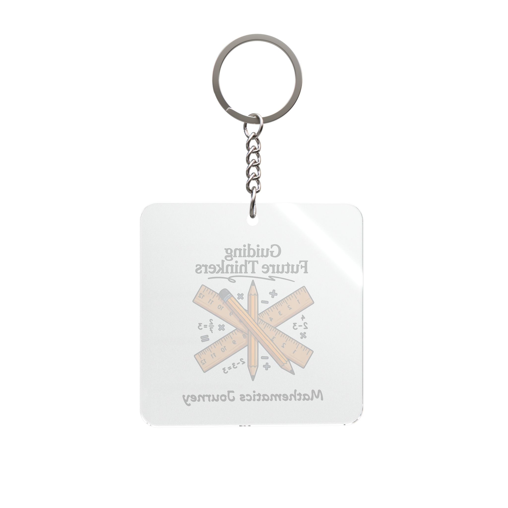 Mathematics Journey Square Keychain — "Guiding Future Thinkers" Teacher Gift