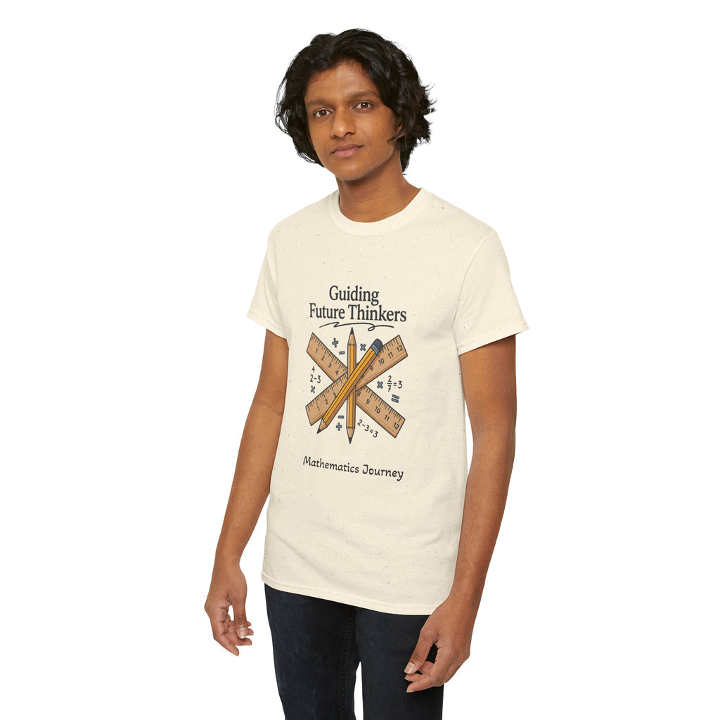 Math Teacher T-Shirt — "Guiding Future Thinkers" Ruler Design