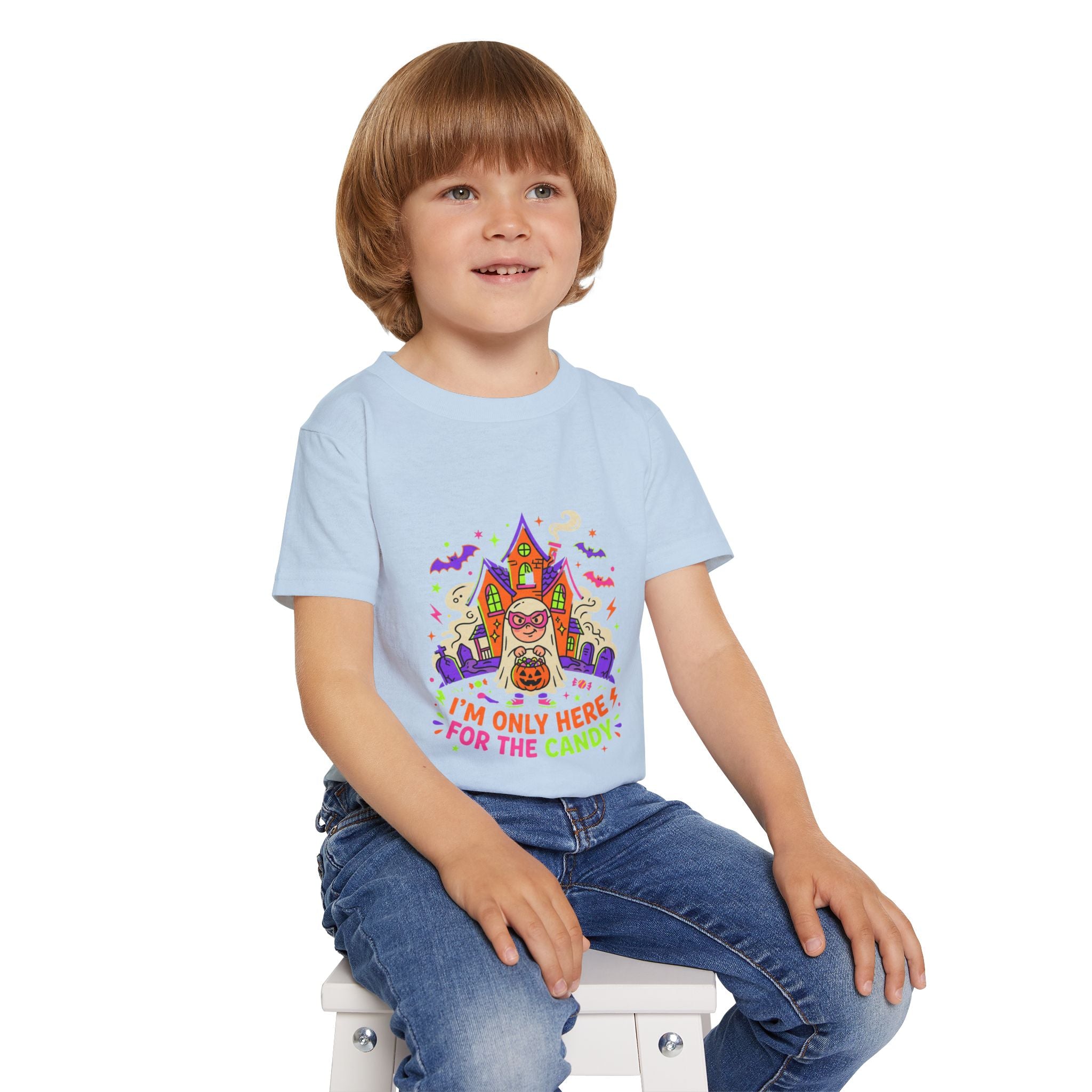 Toddler T-Shirt — "I'm Only Here For The Candy" Halloween Costume Tee
