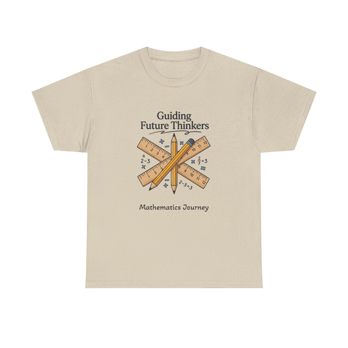 Math Teacher T-Shirt — "Guiding Future Thinkers" Ruler Design