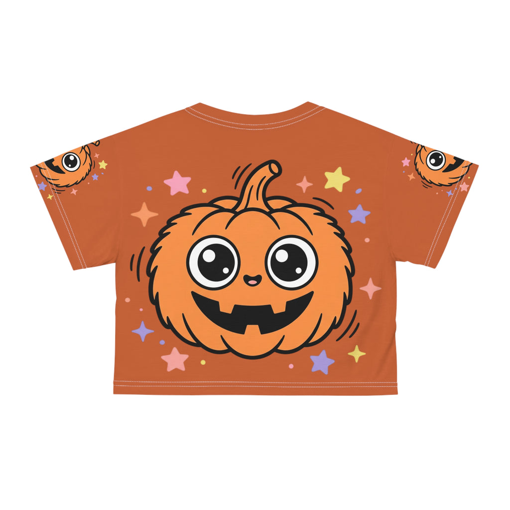 Halloween Pumpkin Crop Tee — "It's a Bootiful Day" Cute Jack-O'-Lantern