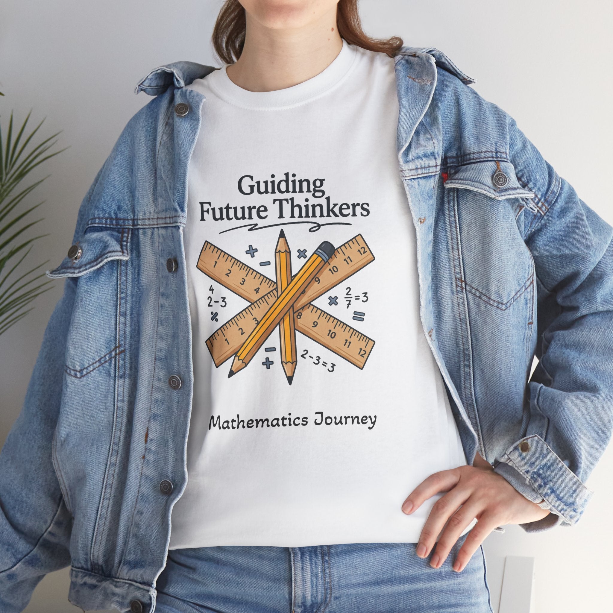 Math Teacher T-Shirt — "Guiding Future Thinkers" Ruler Design