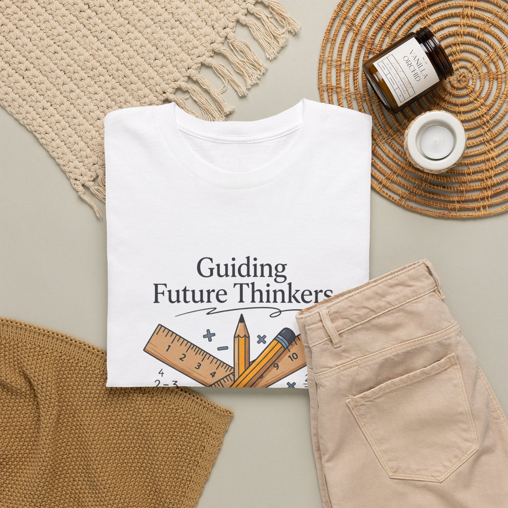 Math Teacher T-Shirt — "Guiding Future Thinkers" Ruler Design