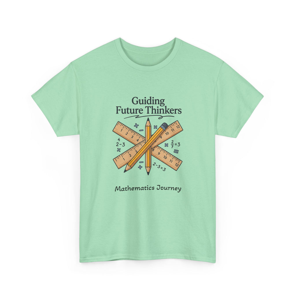 Math Teacher T-Shirt — "Guiding Future Thinkers" Ruler Design