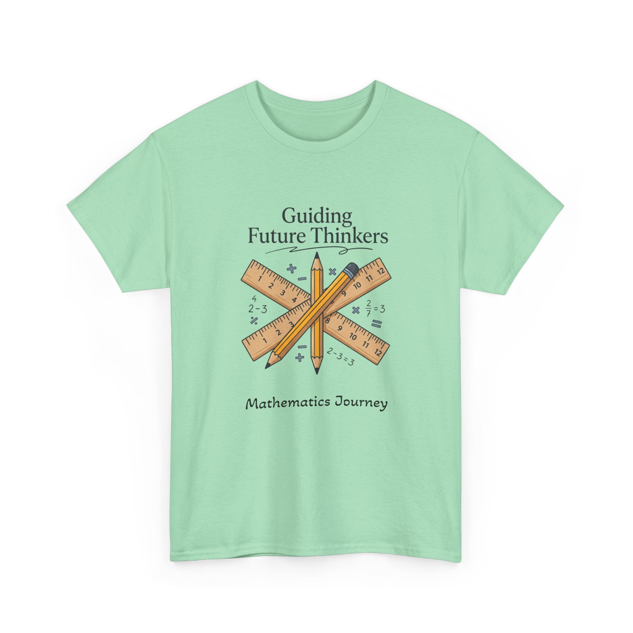 Math Teacher T-Shirt — "Guiding Future Thinkers" Ruler Design