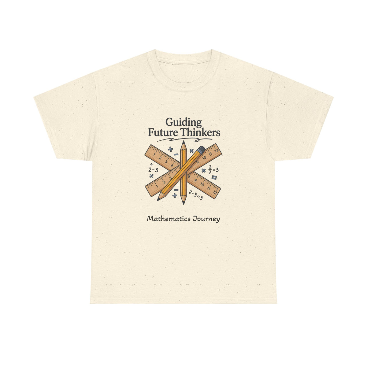 Math Teacher T-Shirt — "Guiding Future Thinkers" Ruler Design