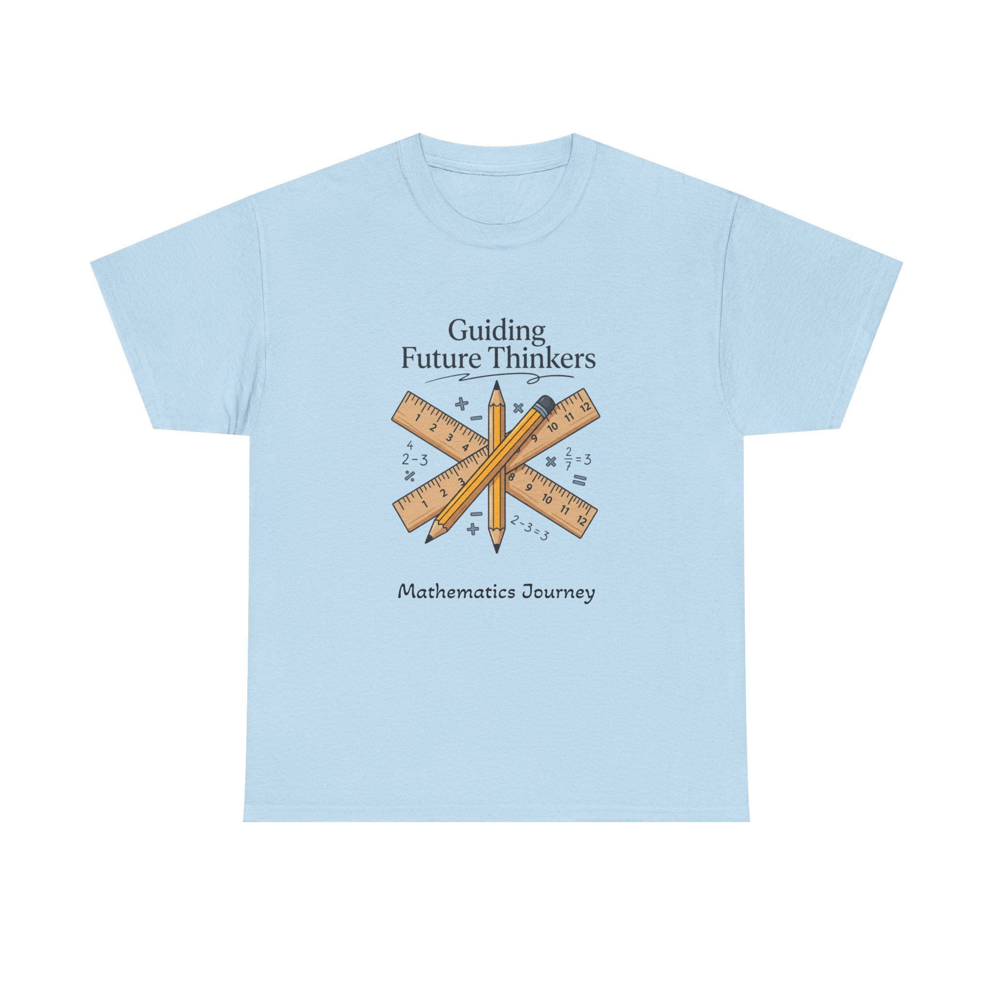 Math Teacher T-Shirt — "Guiding Future Thinkers" Ruler Design