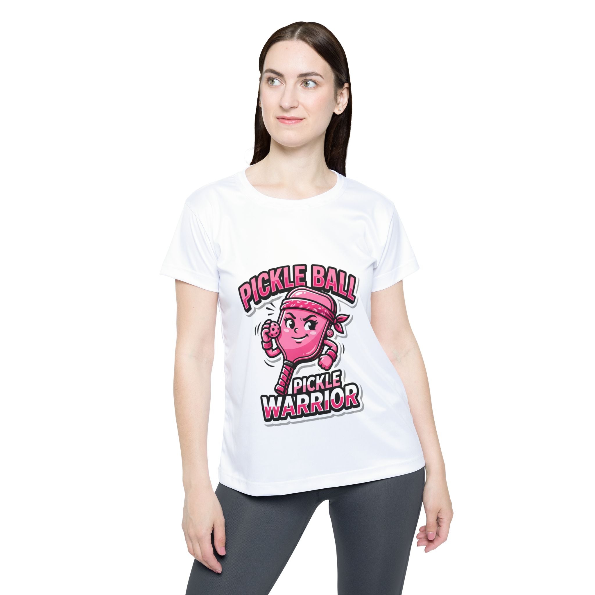 Pickleball Warrior Women's Sports Jersey — Pink Pickleball Graphic Performance Tee