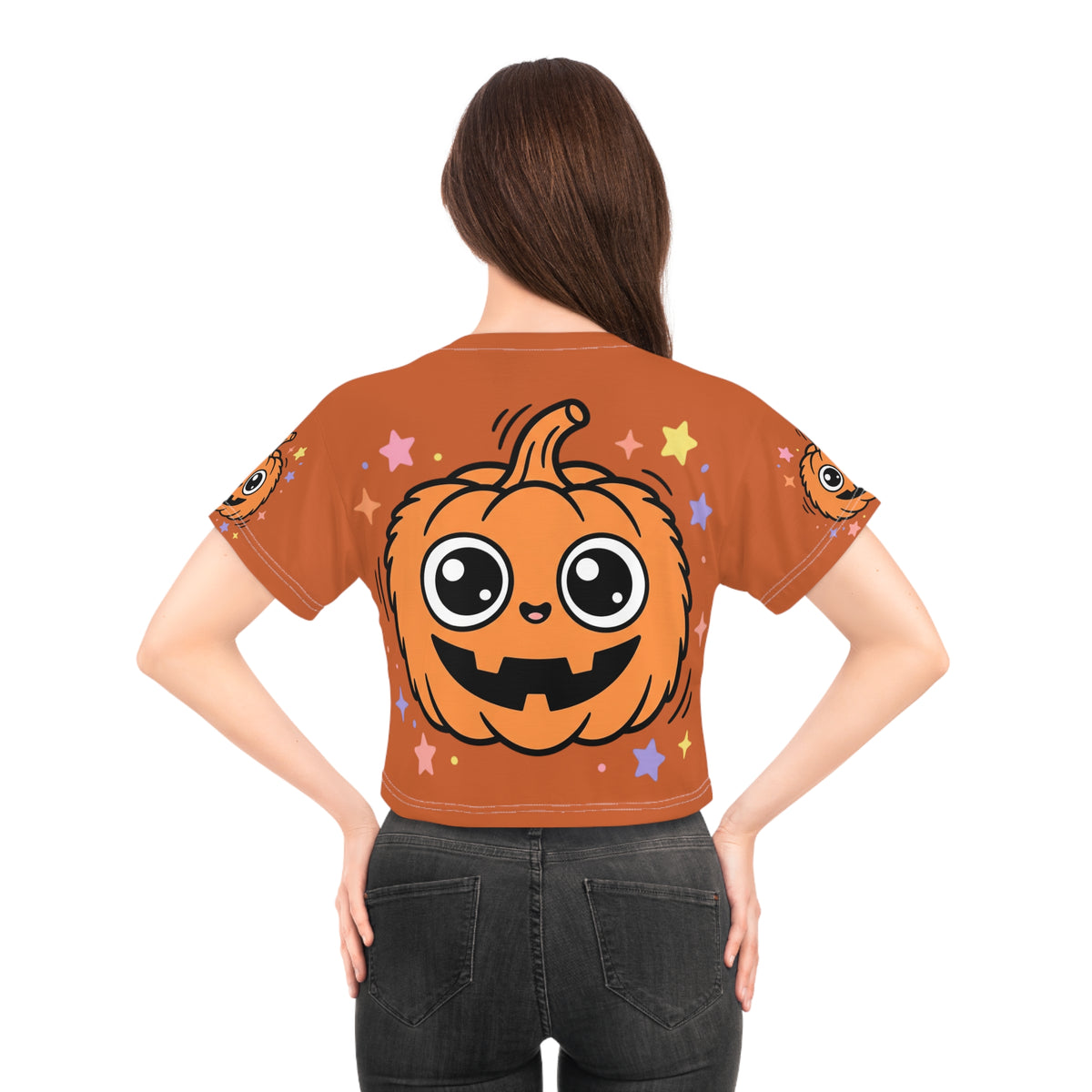 Halloween Pumpkin Crop Tee — "It's a Bootiful Day" Cute Jack-O'-Lantern