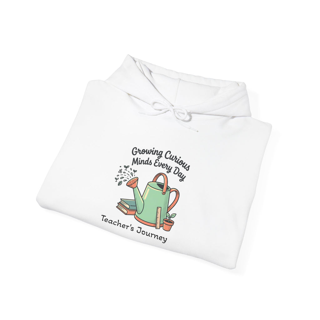 Teacher’s Journey Hoodie – Cultivating Curious Minds Every Day' Watering Can Design
