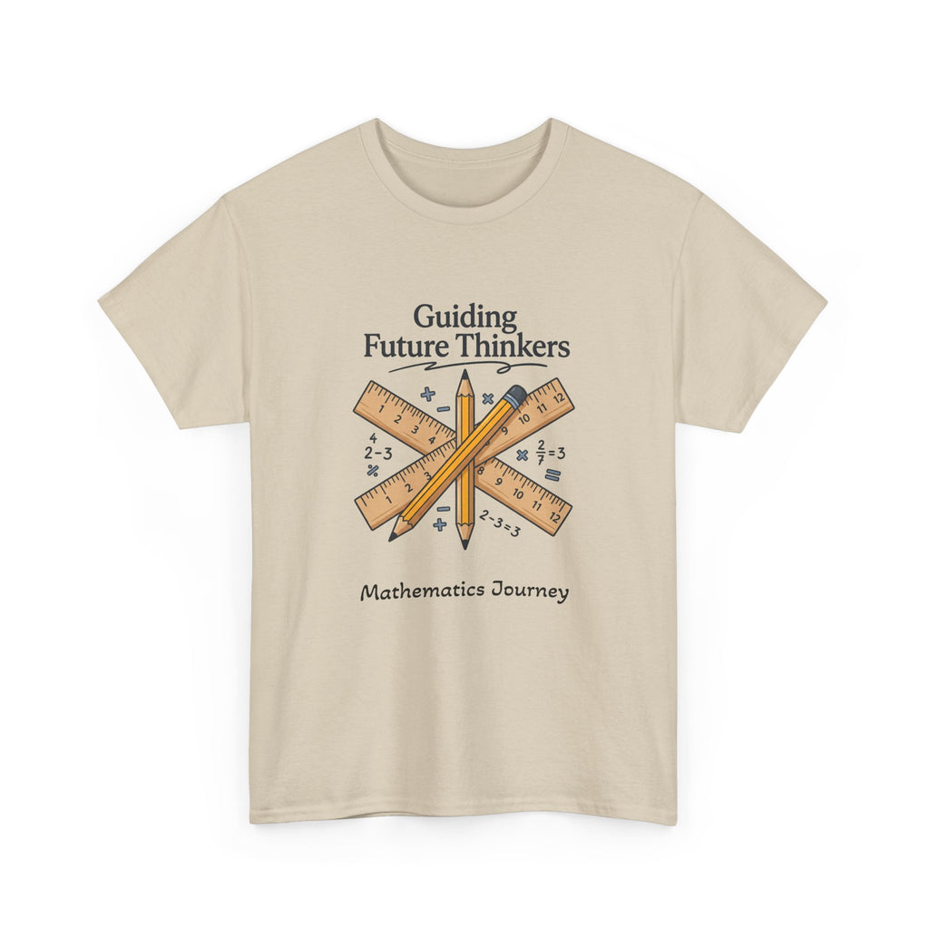 Math Teacher T-Shirt — "Guiding Future Thinkers" Ruler Design