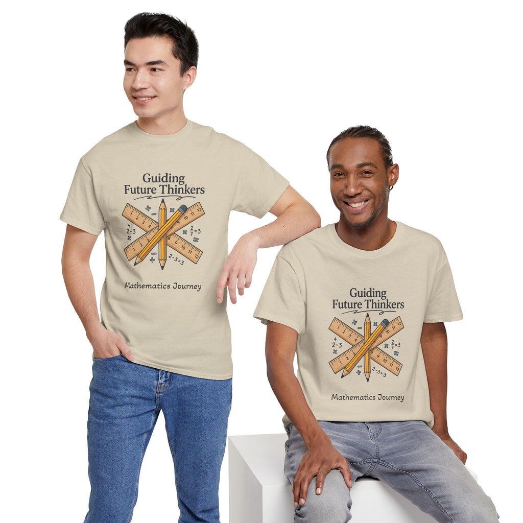 Math Teacher T-Shirt — "Guiding Future Thinkers" Ruler Design