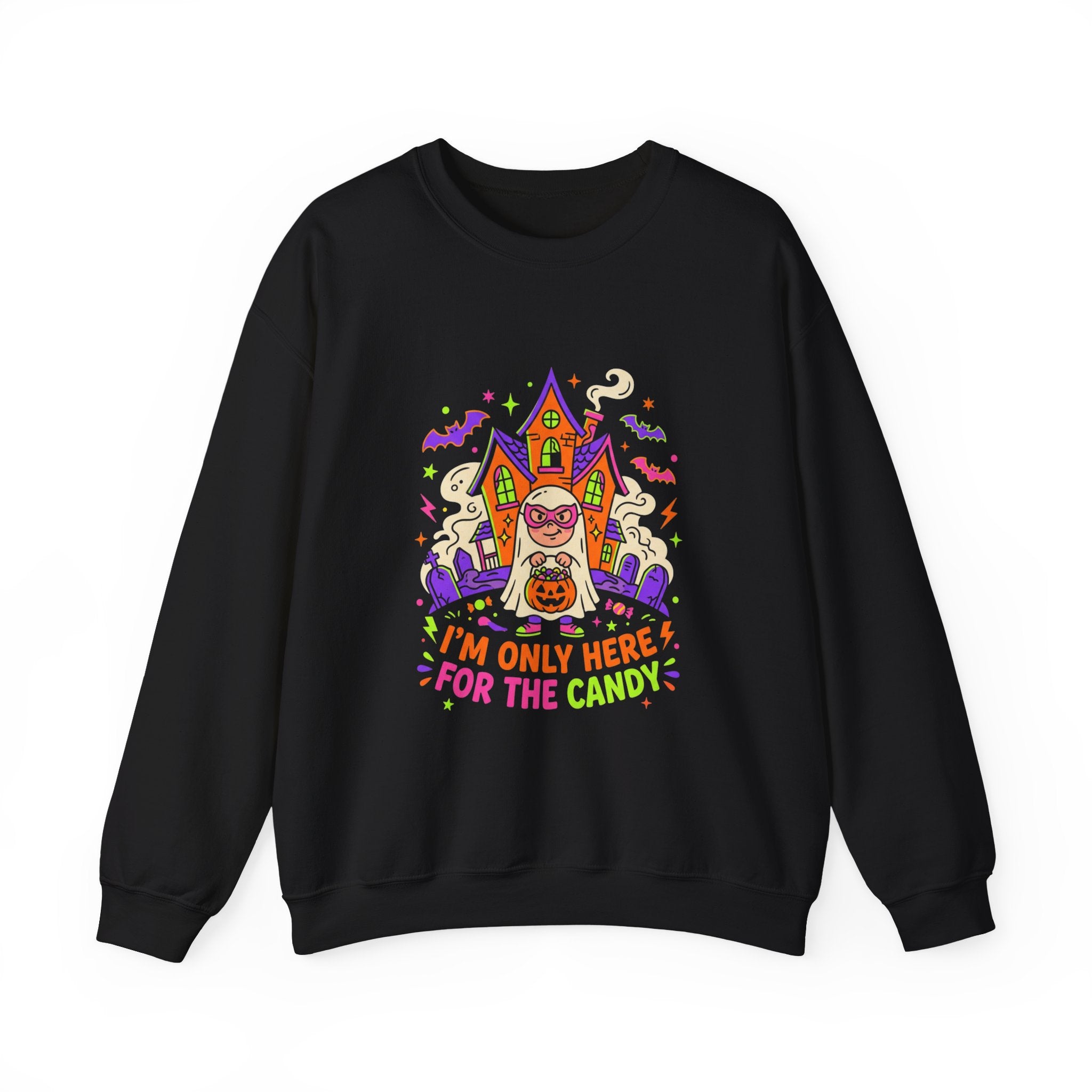 Halloween “I’m Only Here for the Candy” Crewneck Sweatshirt