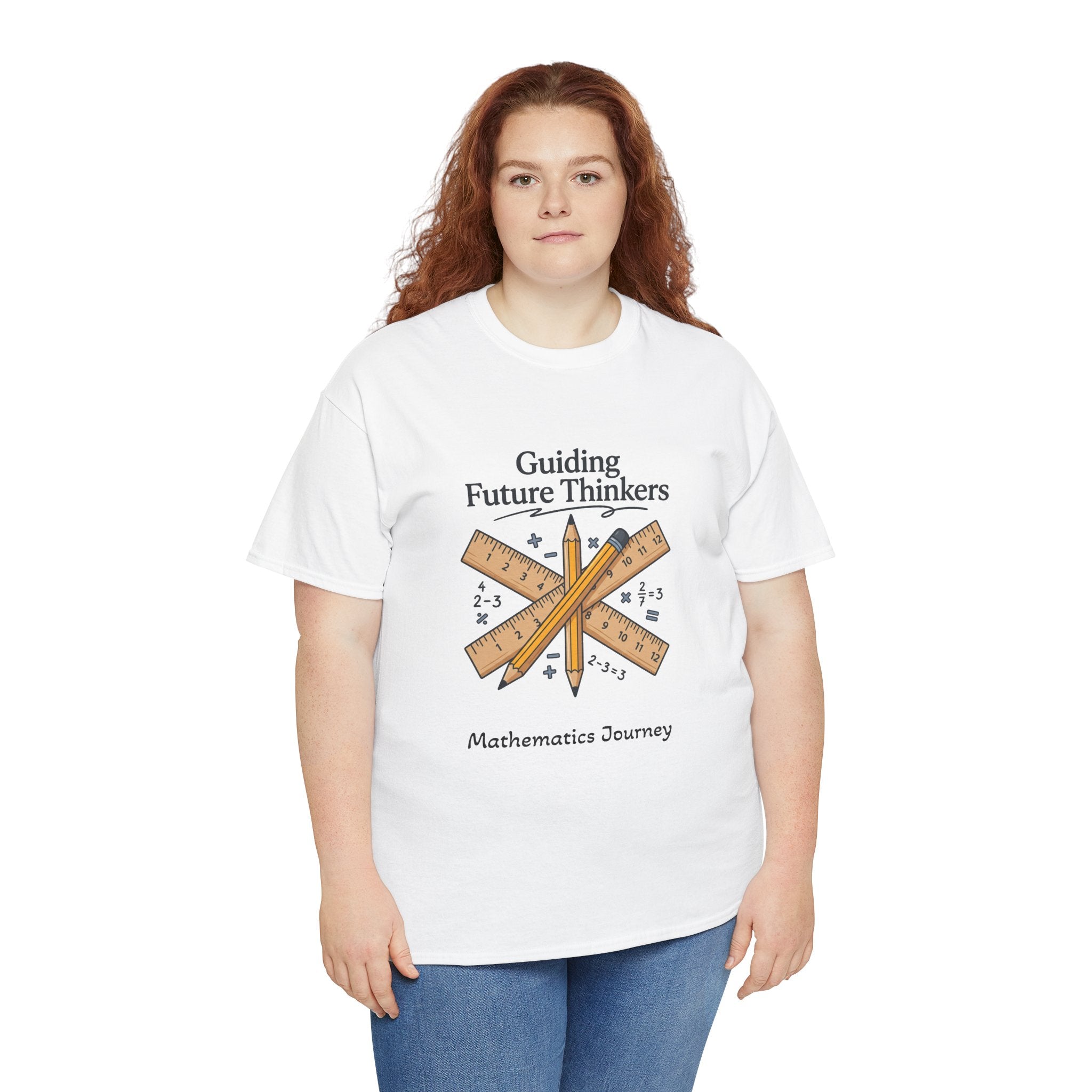 Math Teacher T-Shirt — "Guiding Future Thinkers" Ruler Design