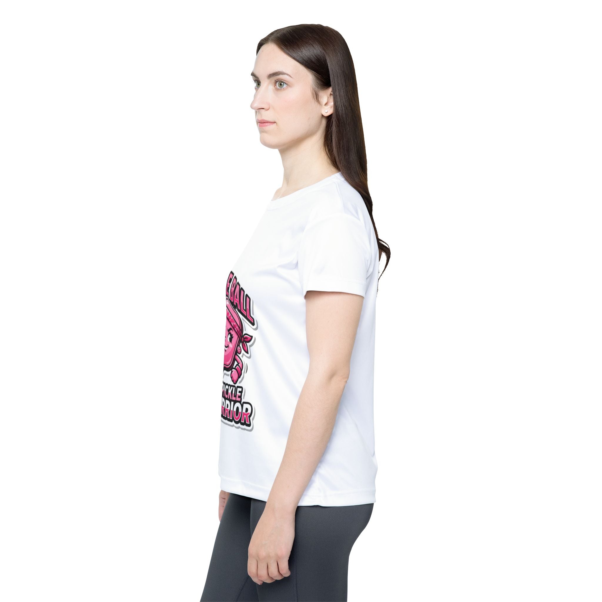 Pickleball Warrior Women's Sports Jersey — Pink Pickleball Graphic Performance Tee