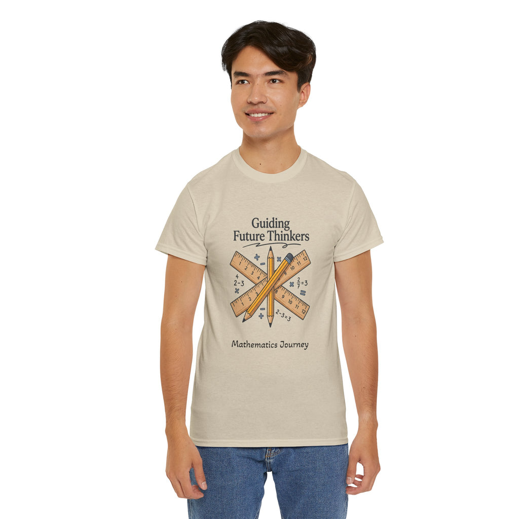 Math Teacher T-Shirt — "Guiding Future Thinkers" Ruler Design