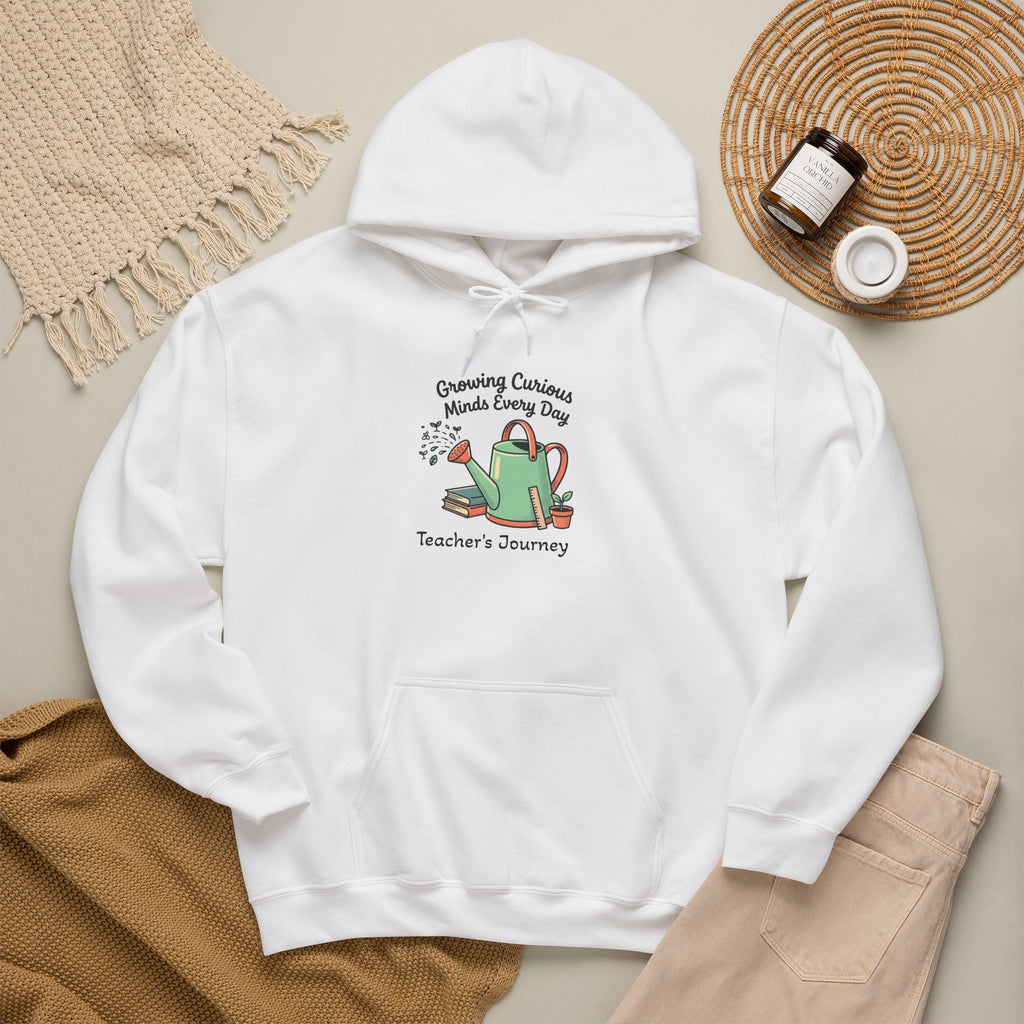 Teacher’s Journey Hoodie – Cultivating Curious Minds Every Day' Watering Can Design