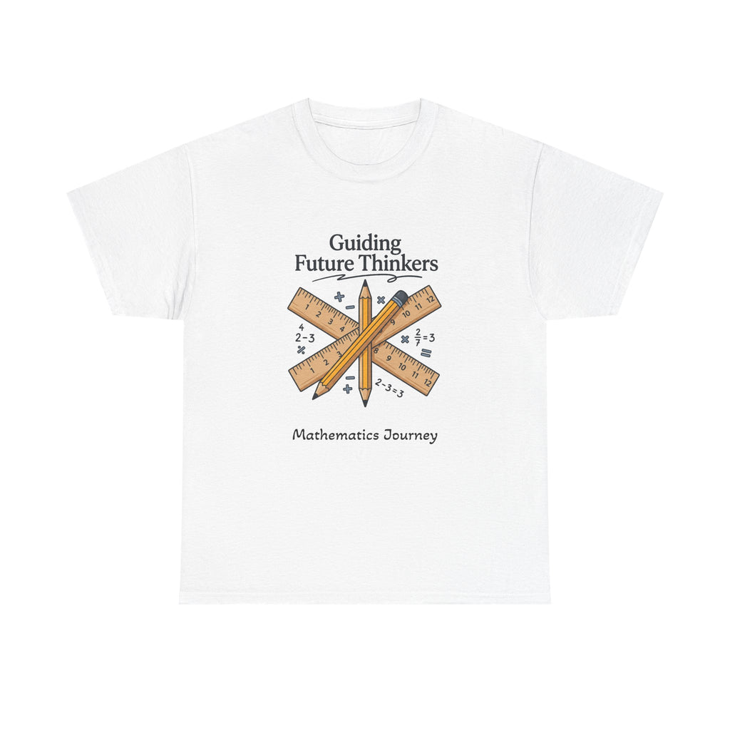 Math Teacher T-Shirt — "Guiding Future Thinkers" Ruler Design