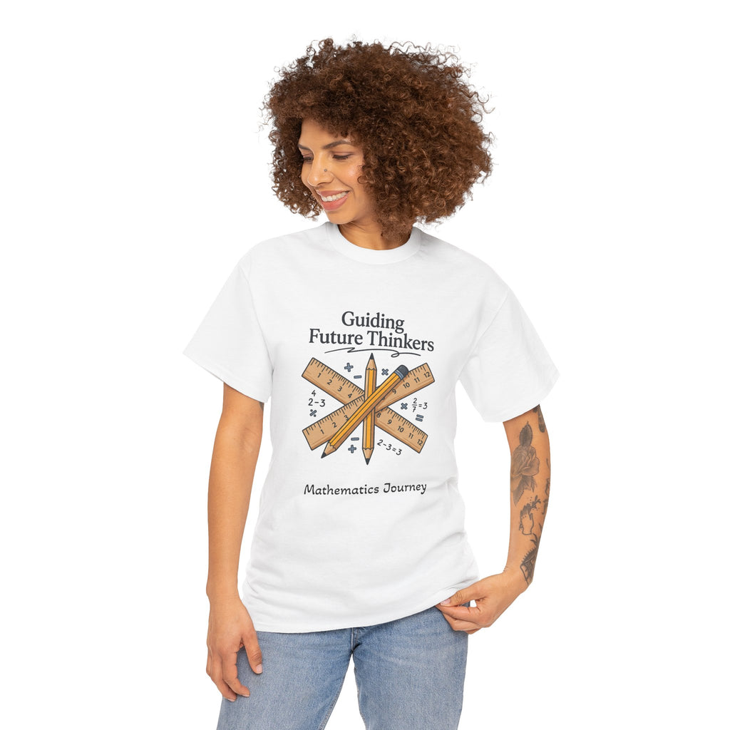 Math Teacher T-Shirt — "Guiding Future Thinkers" Ruler Design