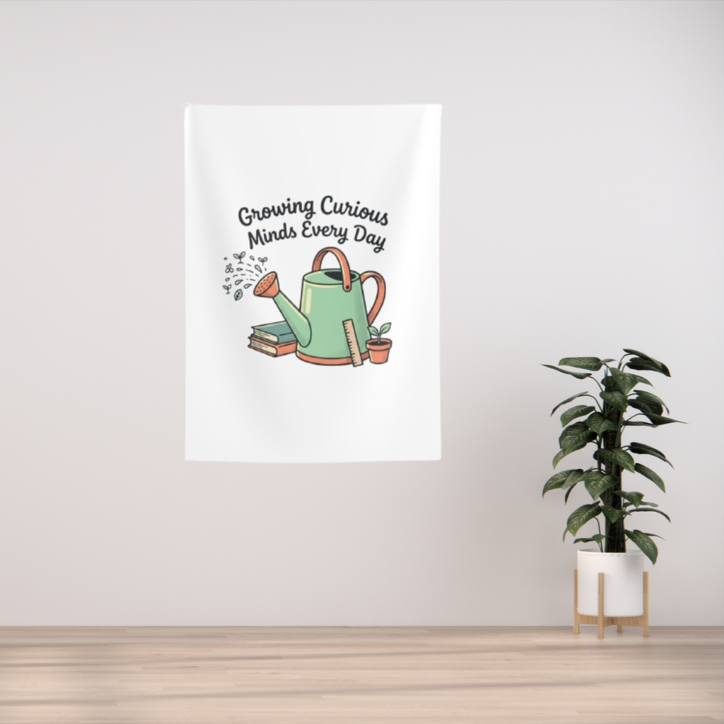 Teacher Wall Tapestry - "Growing Curious Minds Every Day" Classroom Decor