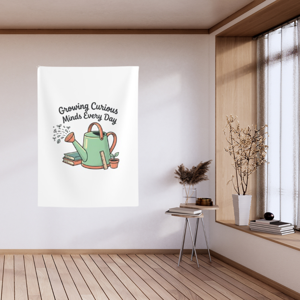 Teacher Wall Tapestry - "Growing Curious Minds Every Day" Classroom Decor