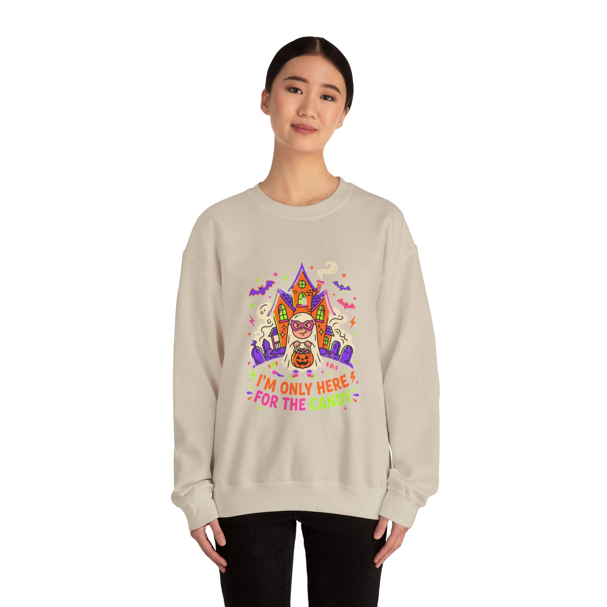 Halloween “I’m Only Here for the Candy” Crewneck Sweatshirt