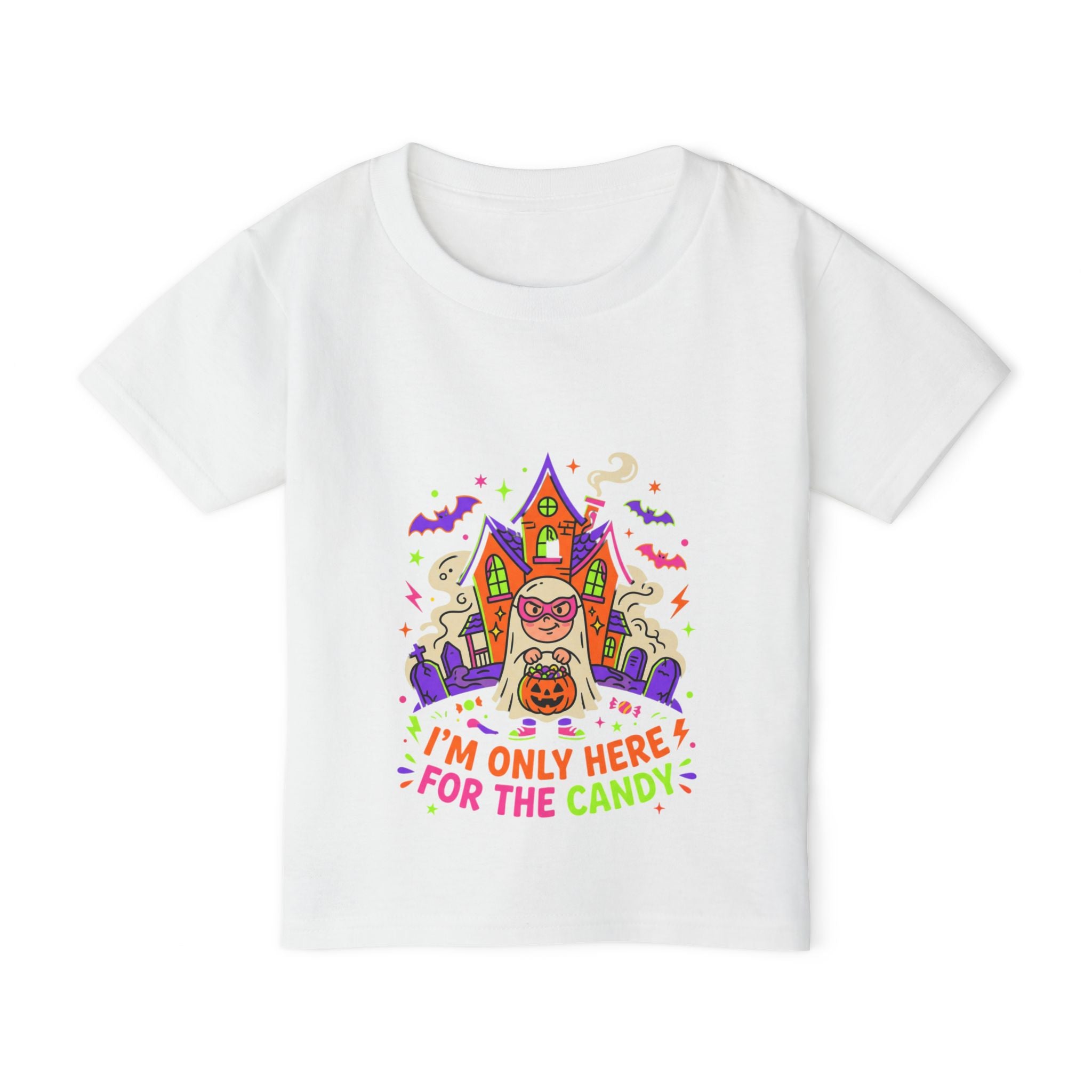 Toddler T-Shirt — "I'm Only Here For The Candy" Halloween Costume Tee