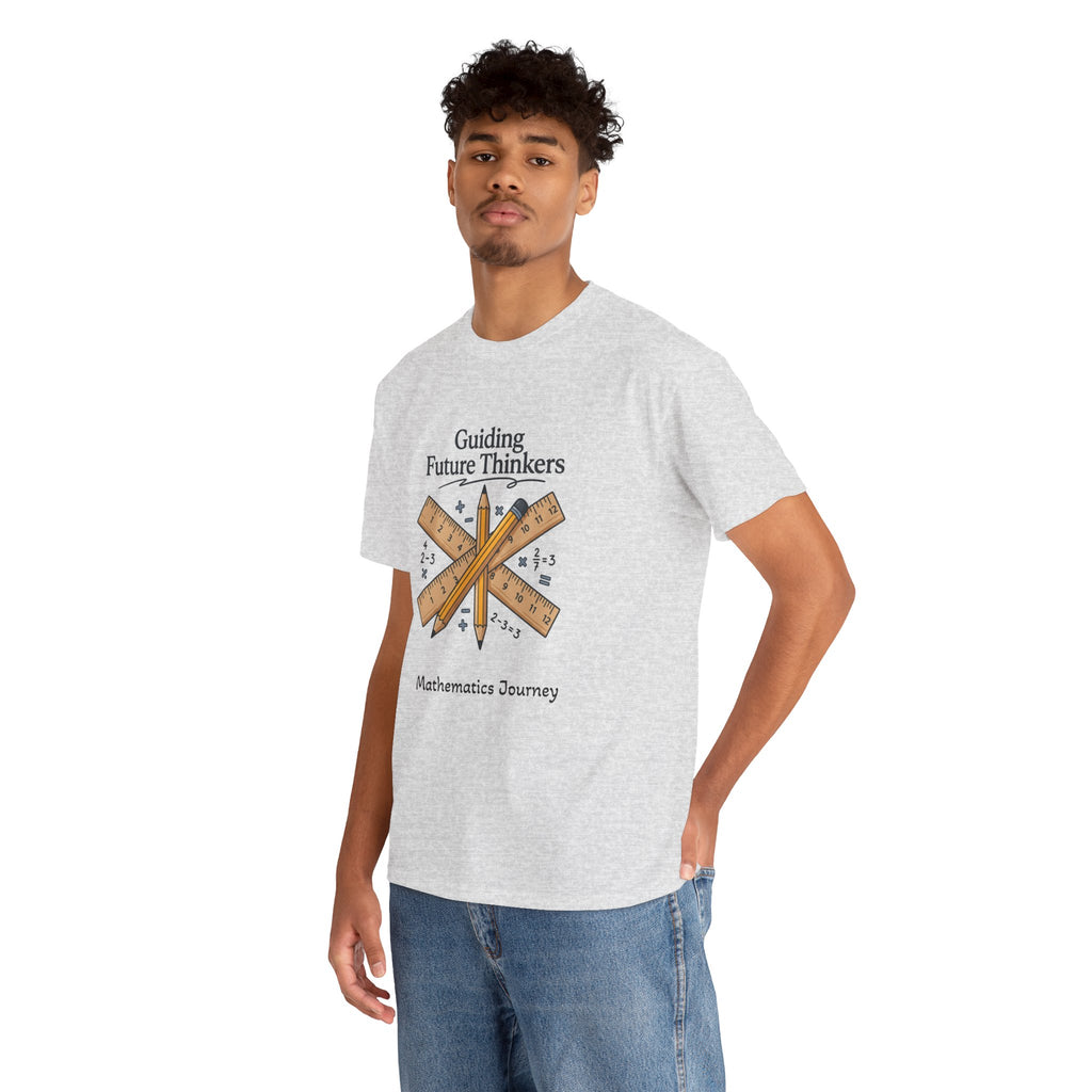 Math Teacher T-Shirt — "Guiding Future Thinkers" Ruler Design