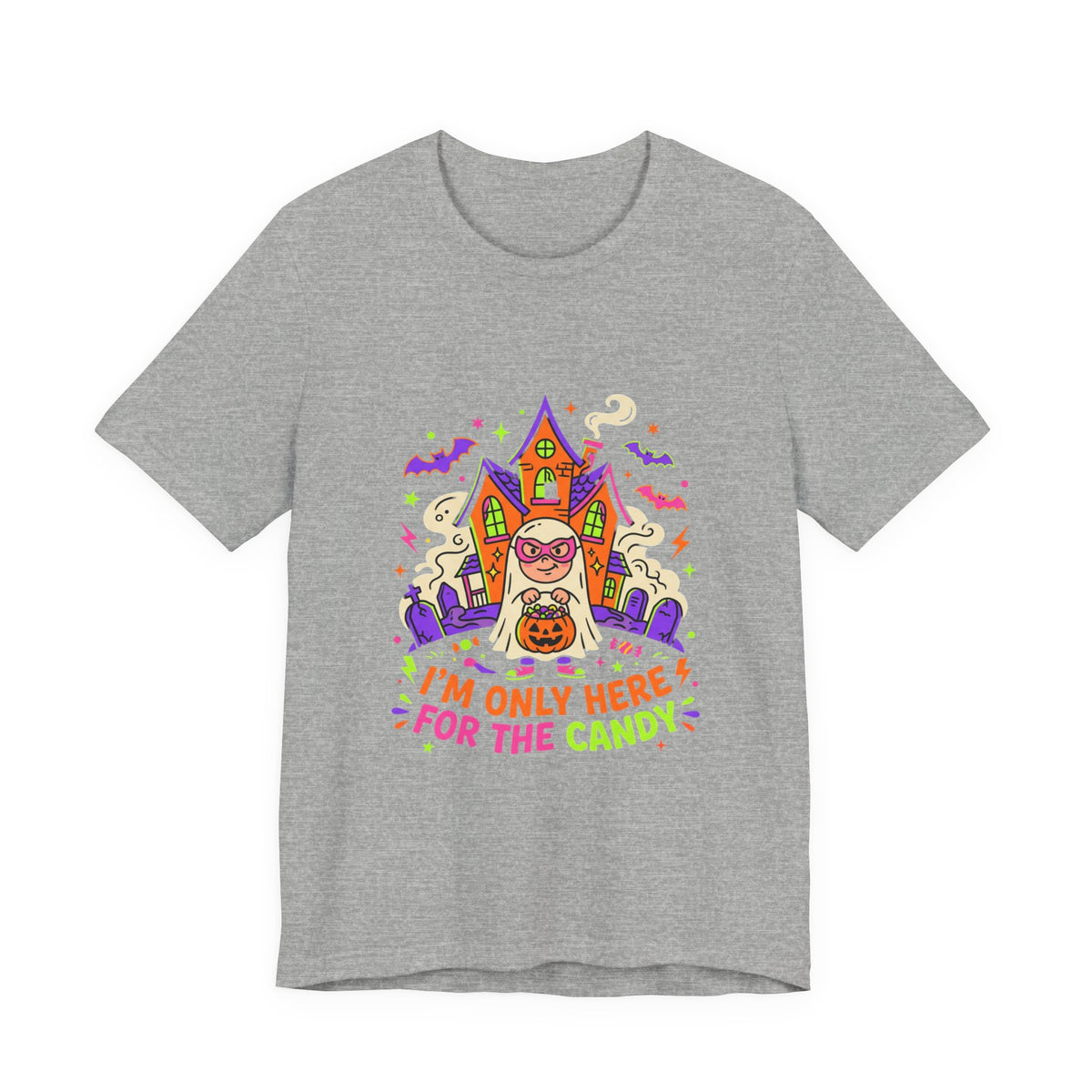 Halloween Candy Tee - "I'm Only Here for the Candy" Graphic T-Shirt