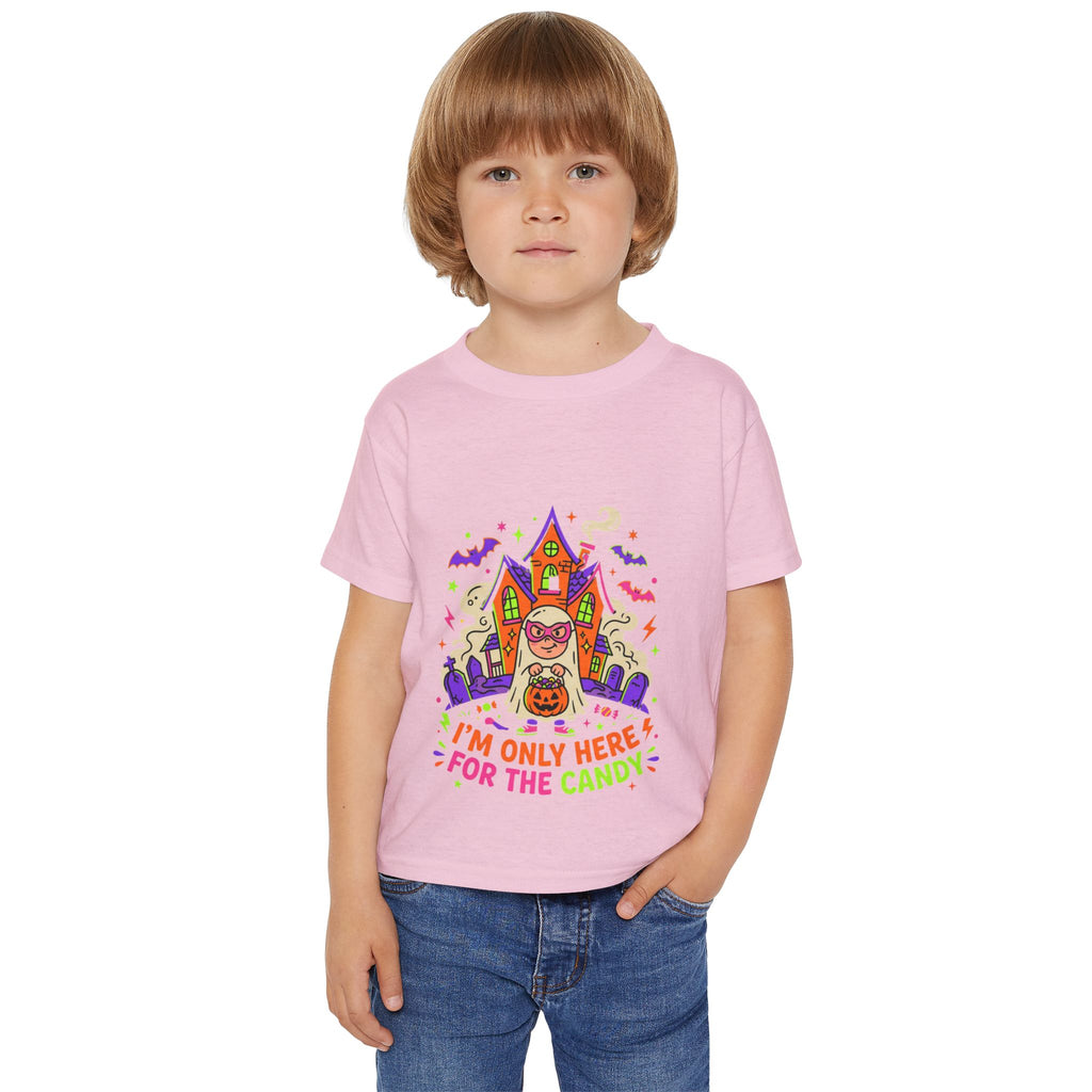Toddler T-Shirt — "I'm Only Here For The Candy" Halloween Costume Tee