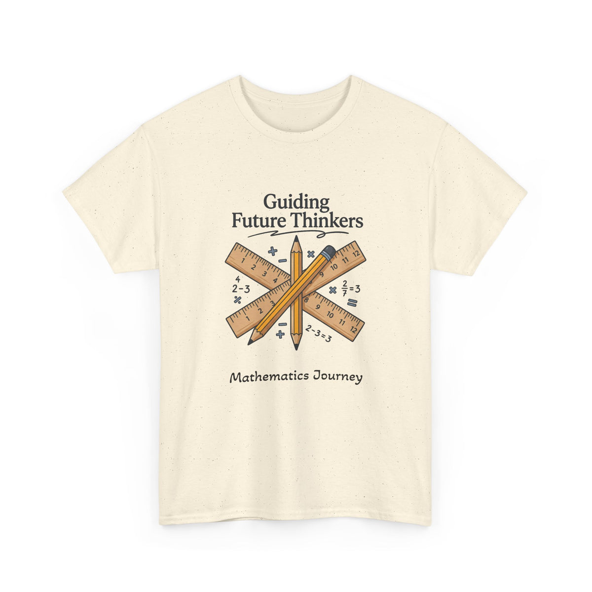 Math Teacher T-Shirt — "Guiding Future Thinkers" Ruler Design