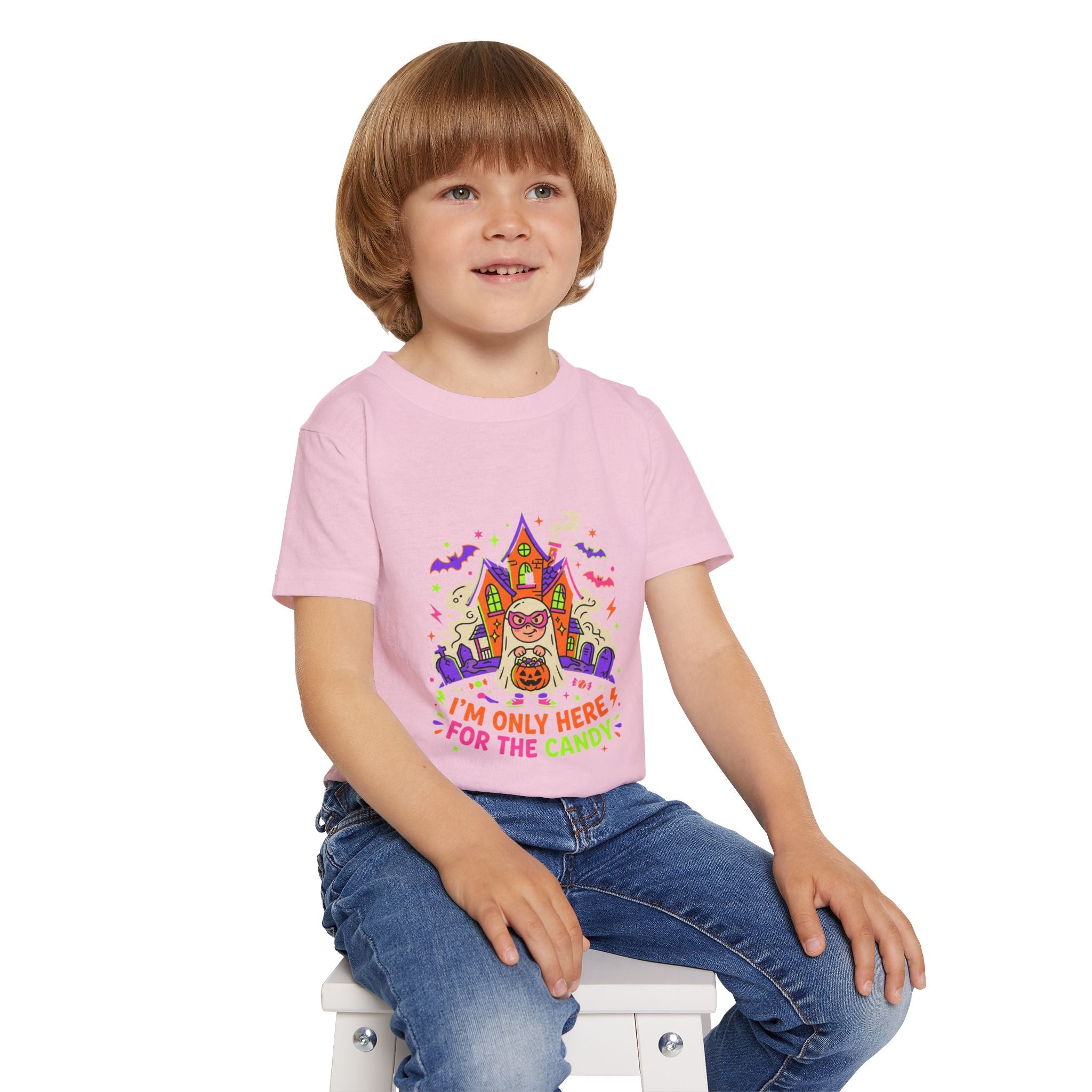 Toddler T-Shirt — "I'm Only Here For The Candy" Halloween Costume Tee