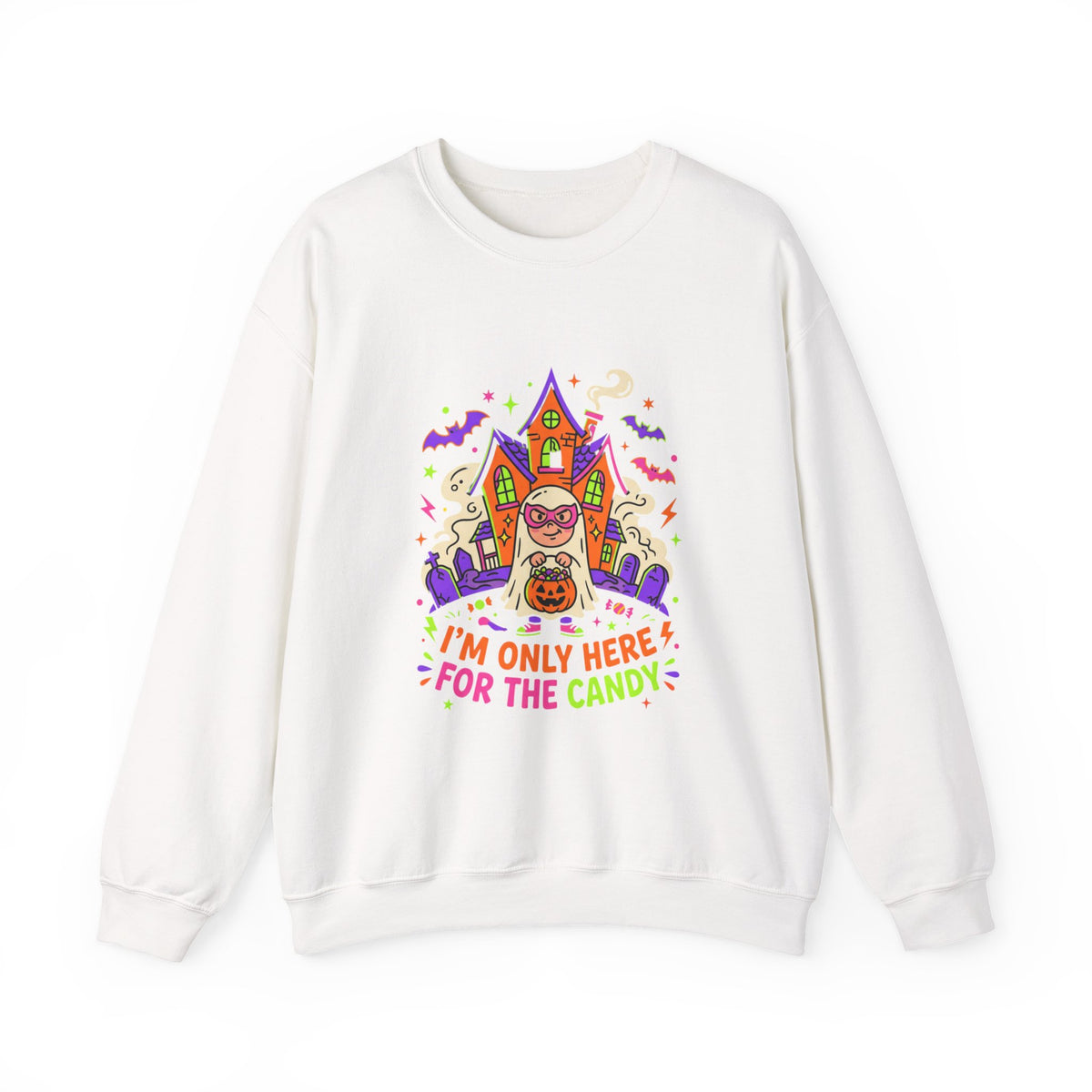 Halloween “I’m Only Here for the Candy” Crewneck Sweatshirt