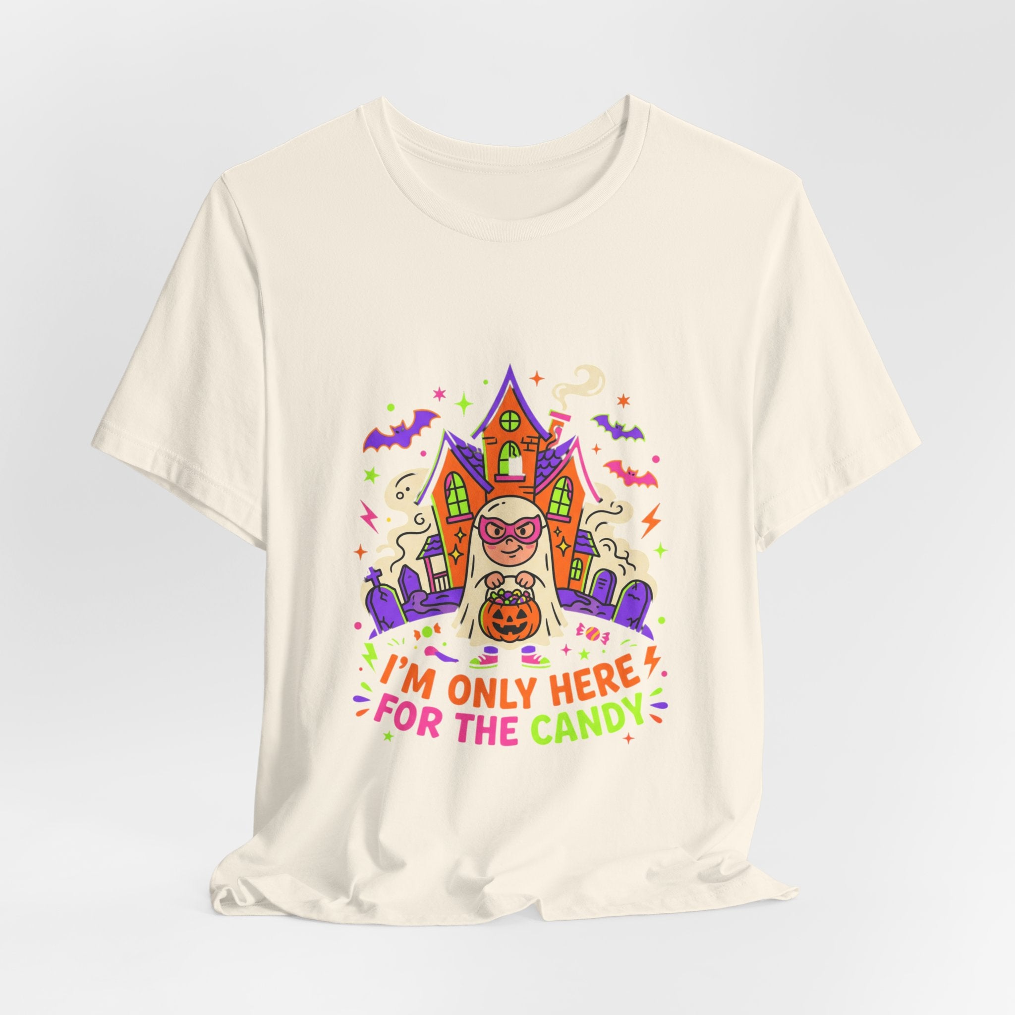 Halloween Candy Tee - "I'm Only Here for the Candy" Graphic T-Shirt