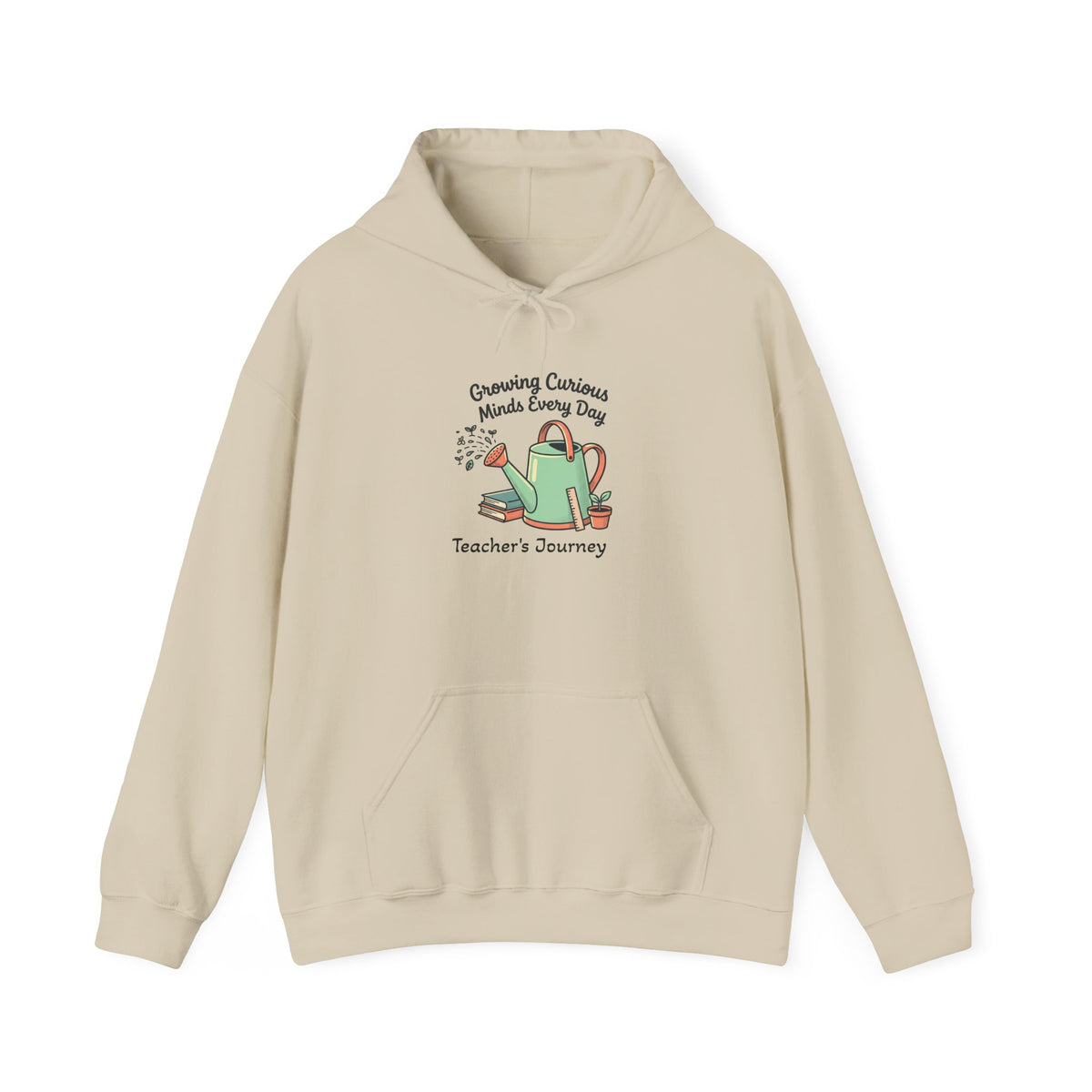 Teacher’s Journey Hoodie – Cultivating Curious Minds Every Day' Watering Can Design