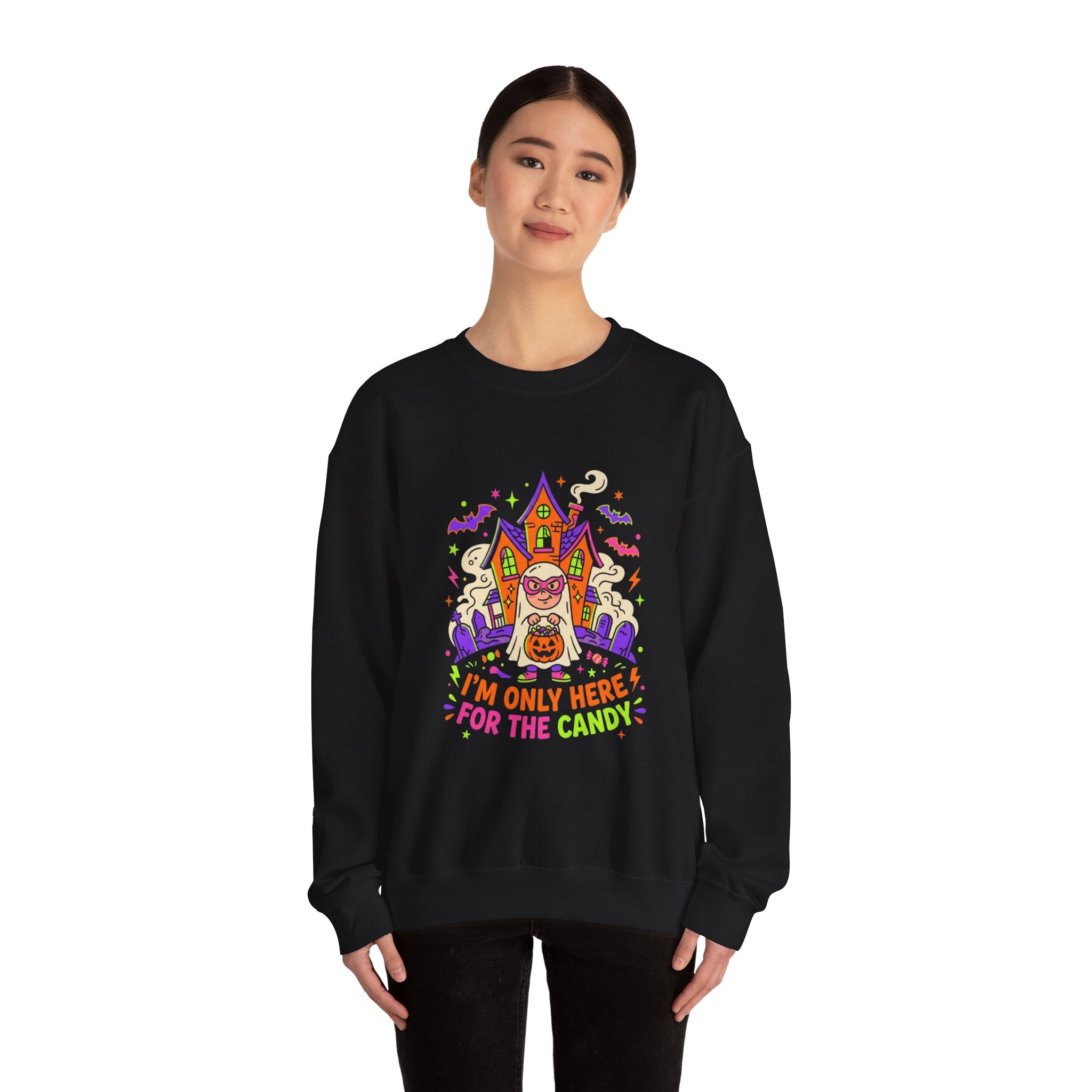 Halloween “I’m Only Here for the Candy” Crewneck Sweatshirt
