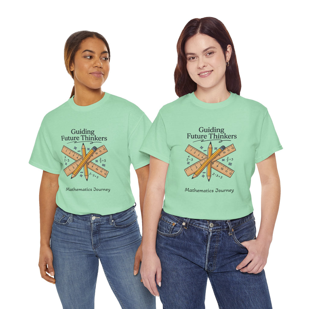 Math Teacher T-Shirt — "Guiding Future Thinkers" Ruler Design