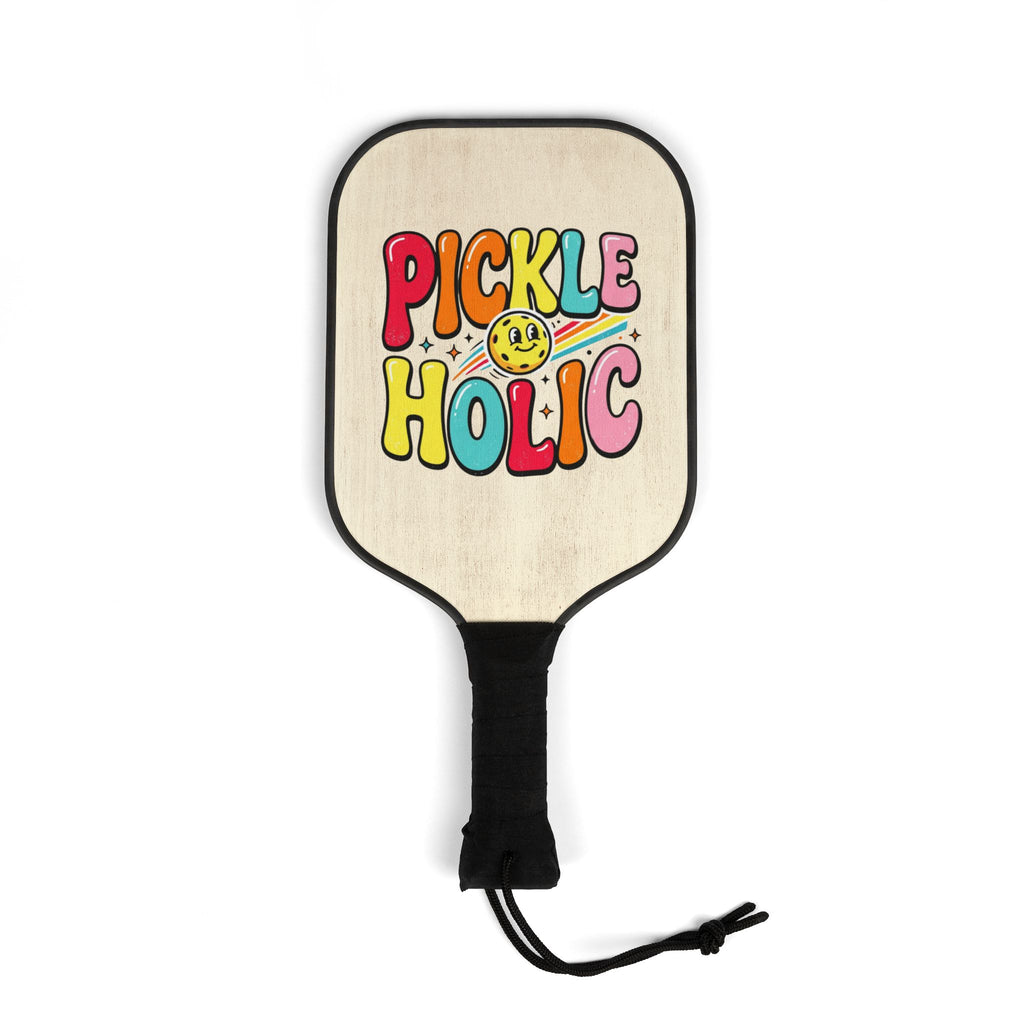 Pickleball Paddle Set – "Pickle Holic" Retro Colorful Design (2 Paddles + Balls)