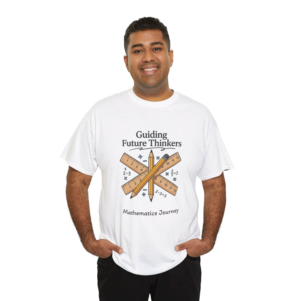 Math Teacher T-Shirt — "Guiding Future Thinkers" Ruler Design