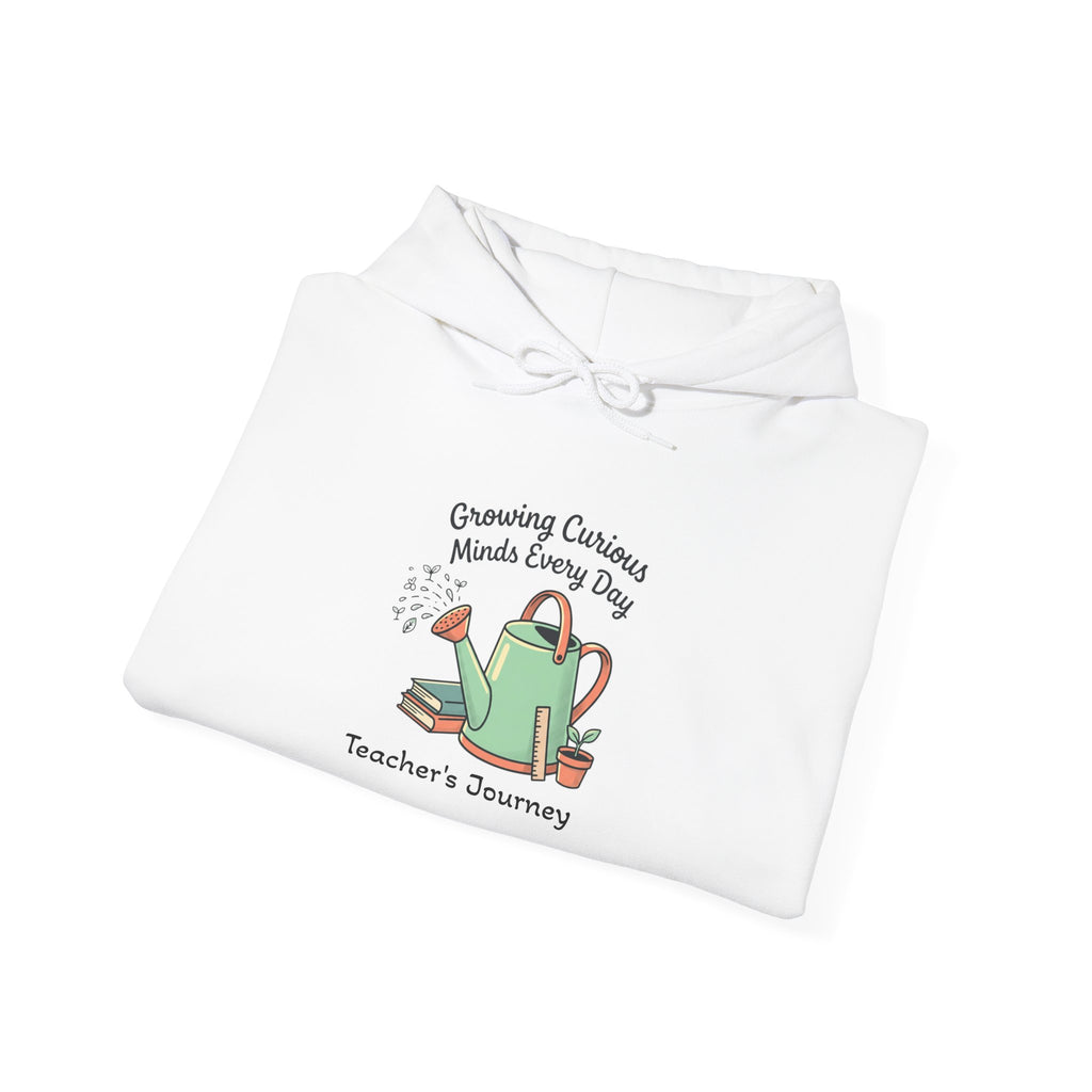 Teacher’s Journey Hoodie – 'Cultivating Curious Minds Every Day' Watering Can Design