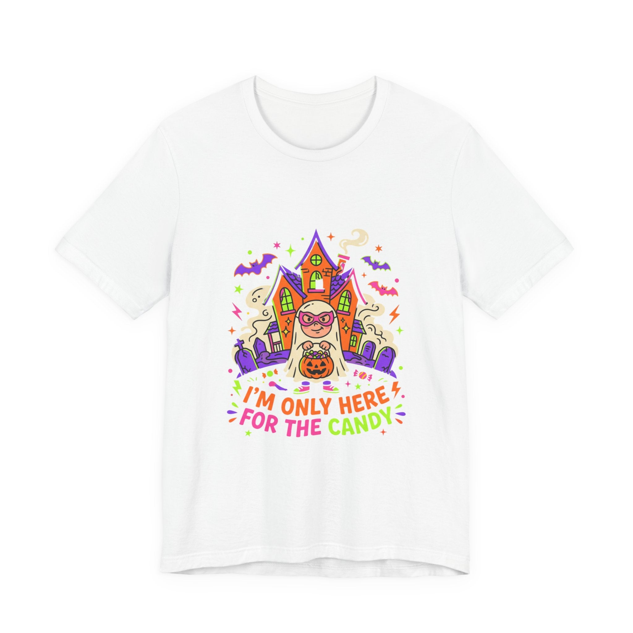 Halloween Candy Tee - "I'm Only Here for the Candy" Graphic T-Shirt