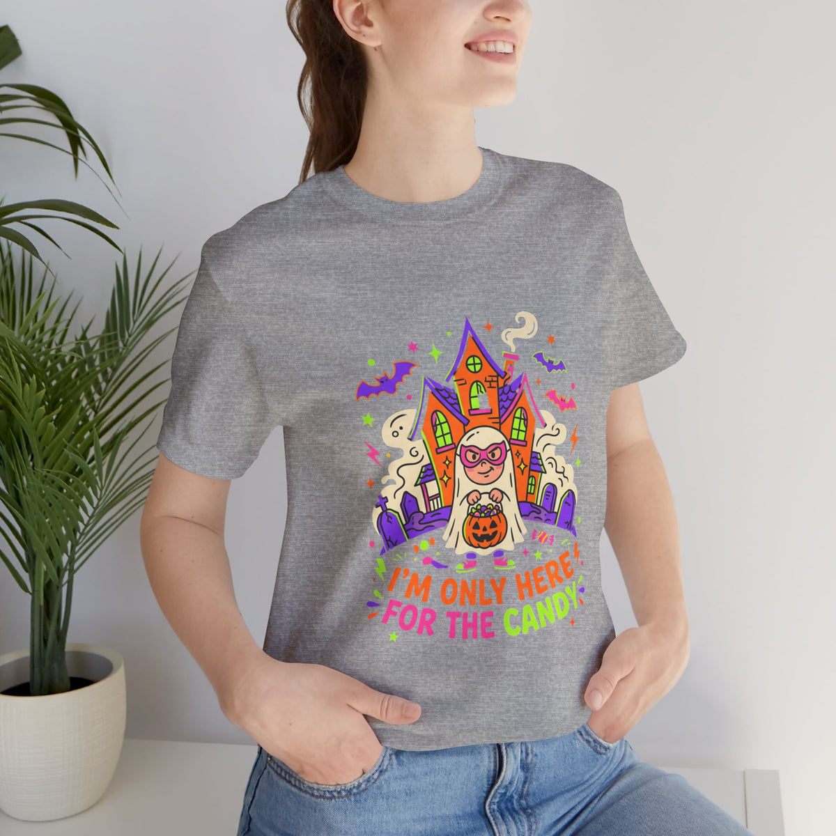 Halloween Candy Tee - "I'm Only Here for the Candy" Graphic T-Shirt